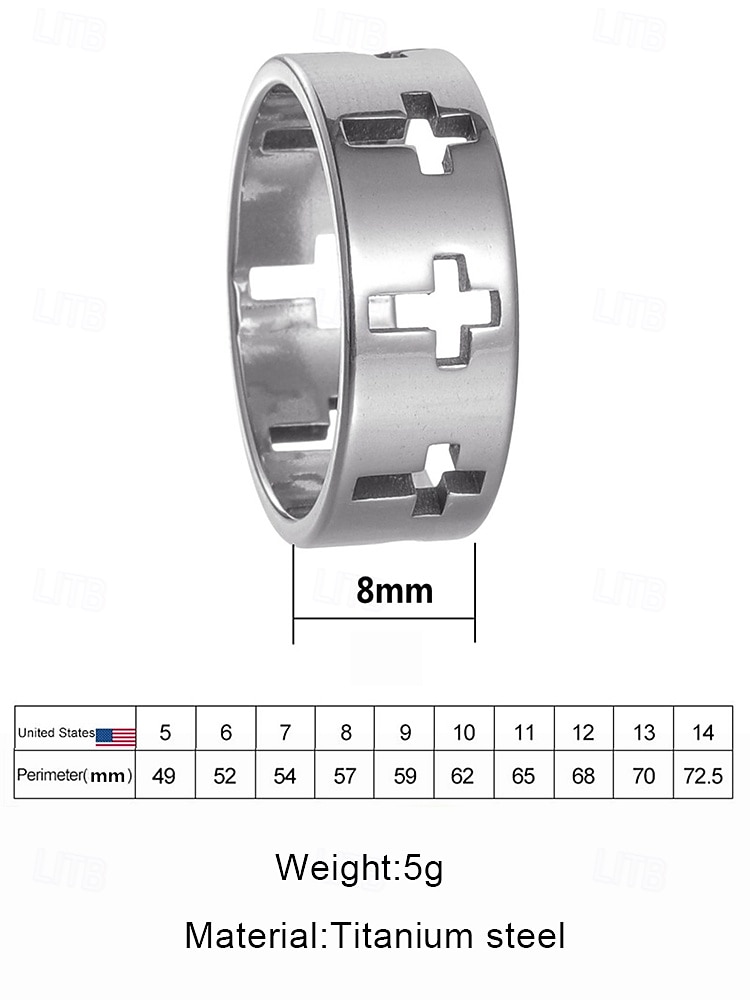 Мужское кольцо-крест из титановой стали, прочное готическое украшение из нержавеющей стали, модное религиозное кольцо для повседневного ношения, вечеринок и подарков 2026 - $8.99 –P7