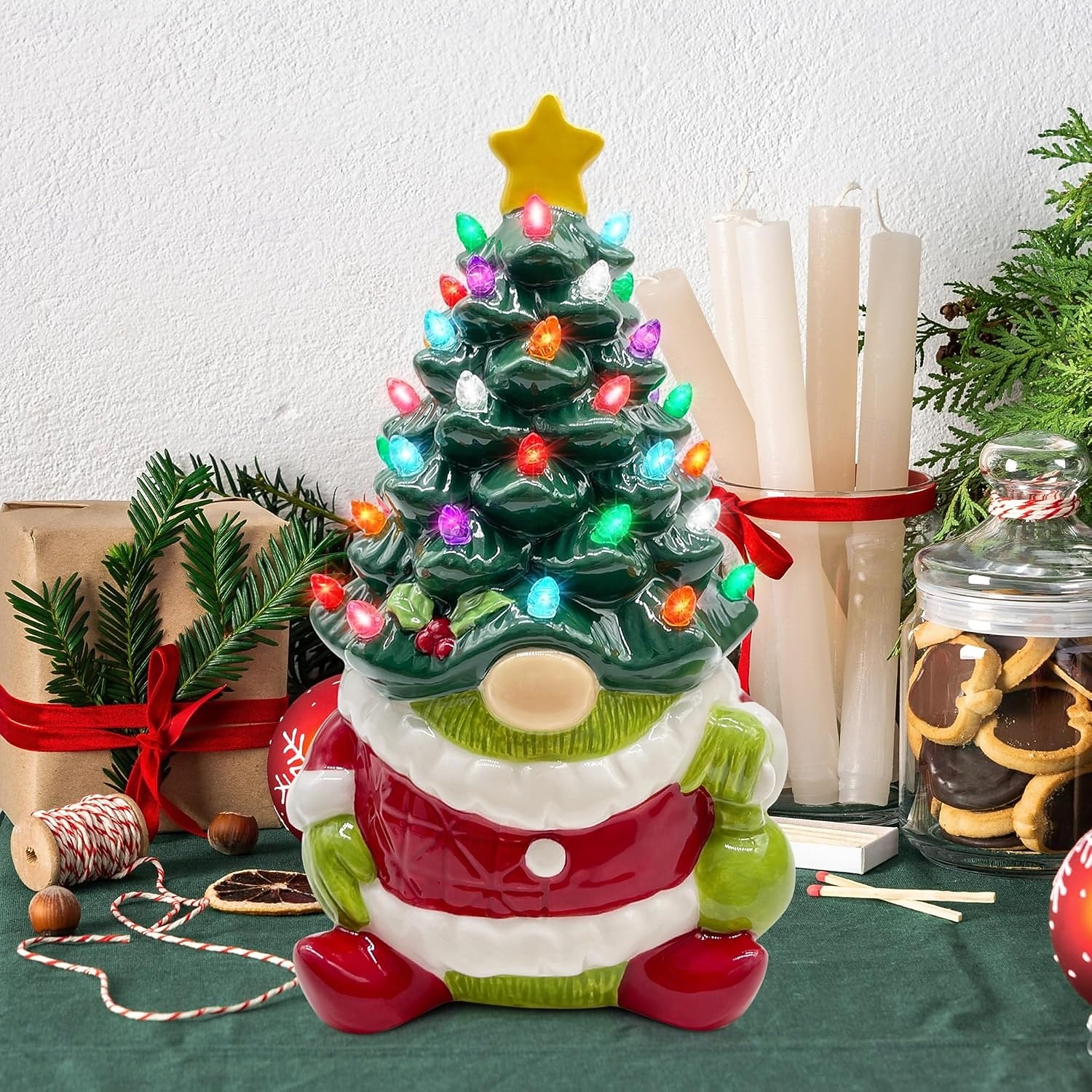 Albero di Natale nano in resina a LED con piccola foglia, luce per interni, camera da letto, studio, sala da pranzo, luce decorativa da tavolo, luce pendente, prop, batteria AAA, scatola da 8,6 * 4,7 del 2025 a $20.99 –P7