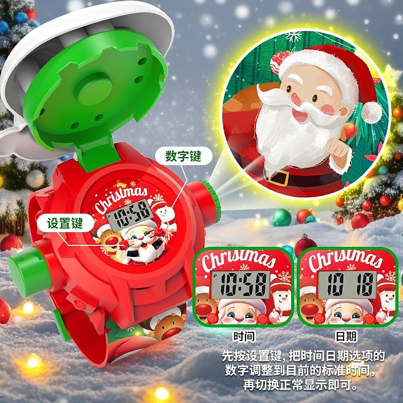 Orologio da polso digitale con proiezione spettrale di Halloween, 24 divertenti disegni di cartoni animati, con copertura di zucca luminosa - fantastico regalo per le feste &bomboniera per ragazzi e del 2025 a $27.99 –P5