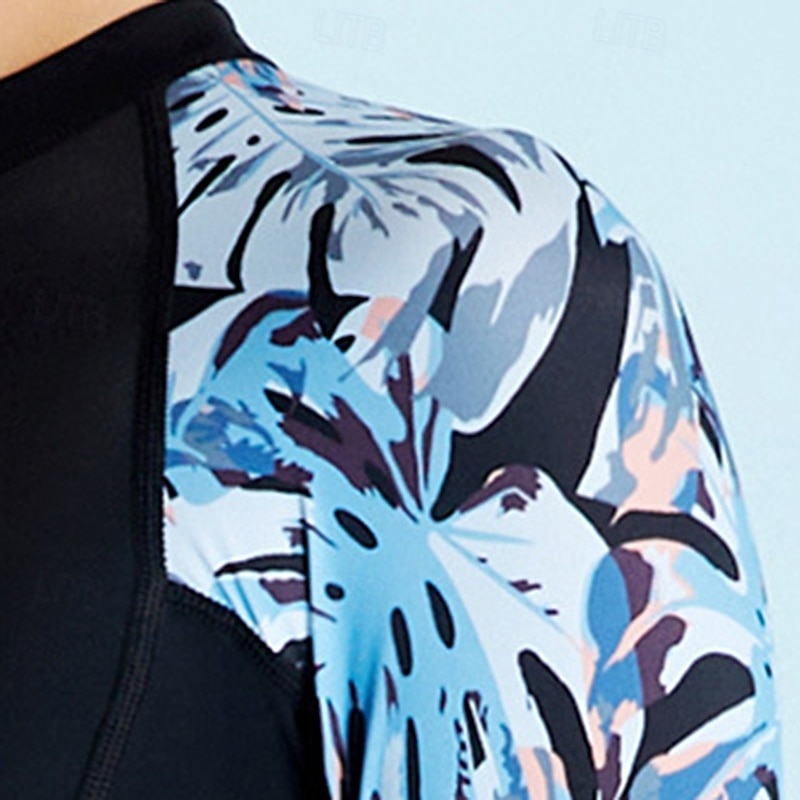 Femmes Maillots de bain intégraux Combinaison Fine UPF50+ manche longue Maillot de Bain Fermeture Eclair Dorsale Natation Plongée Surf Plongée en apnée Patchwork Été Printemps Automne de 2025 ? $45.99 –P10