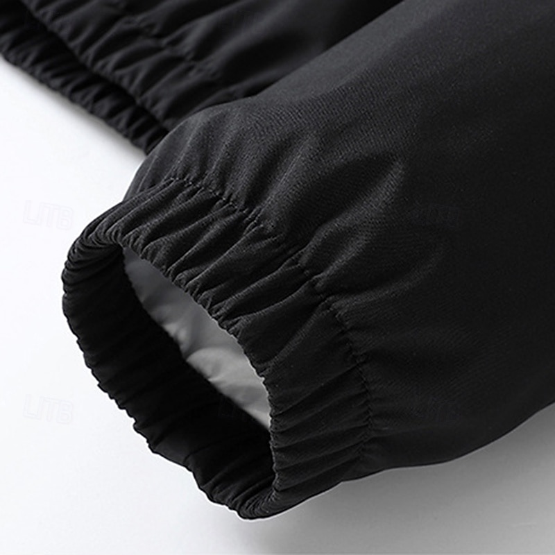 Муж. Спортивный костюм из двух частей Толстовка с капюшоном для отдыха Комплекты спортивных костюмов с карманом Контрастных цветов Наборы одежды Весна Черный Военно-зеленный 2025 - $34.99 –P18