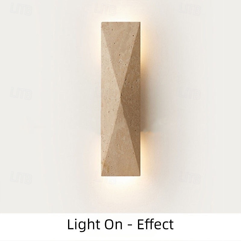 Lampada da parete a LED rettangolare in travertino giallo, moderna e minimalista, per esterni/interni, per giardino del 2025 a $142.99 –P8