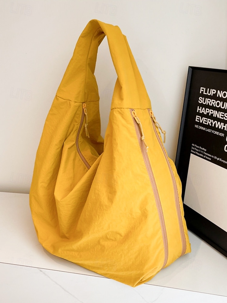 Stor damväska i nylon med dragkedjefickor, hoboväska, lätt och avslappnad reseväska för arbete, skola och vardagsbruk 2025 - $19.99 –P7