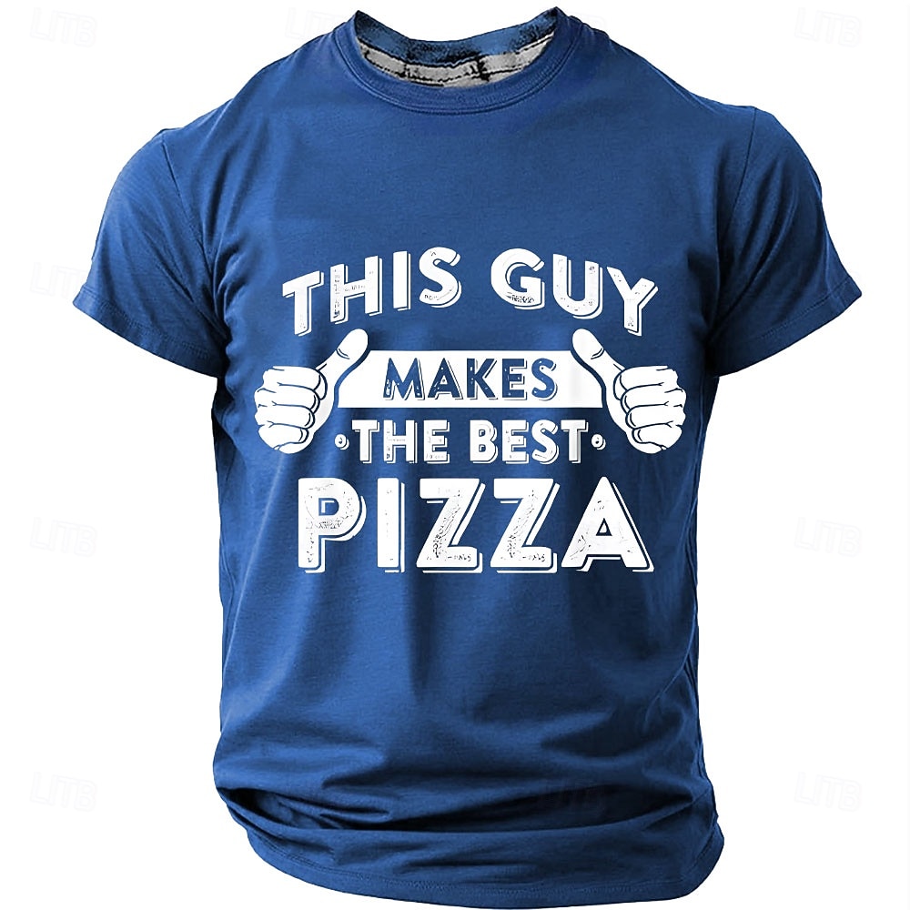 Voor heren Pizza Grappig jargon T-shirt Korte mouw T-shirt 3D-afdrukken Strakke ronde hals Overhemd Modieus Dagelijks Straat Dagelijks Zwart Rood blauw Zomer Lente Kleding S M L XL XXL XXXL 2025 - $17.99 –P5