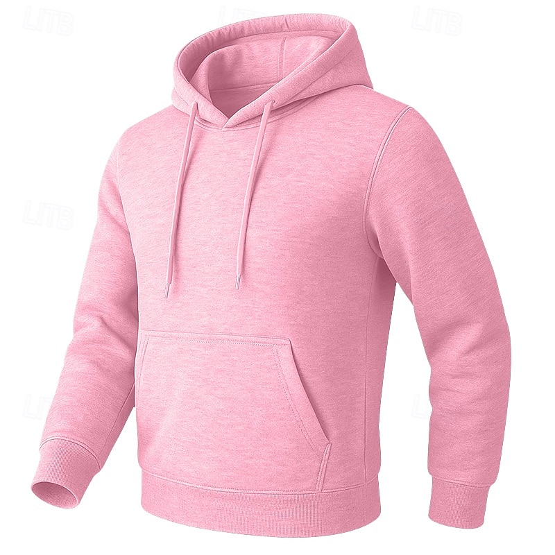 Homme Sweat à capuche Sweat à capuche en polaire Sweat à capuche doublé en polaire Noir Blanche Jaune Rose Claire Vert Véronèse À capuche Uni Poche kangourou Sport & Loisir Occasionnel Quotidien de 2025 ? $17.99 –P6
