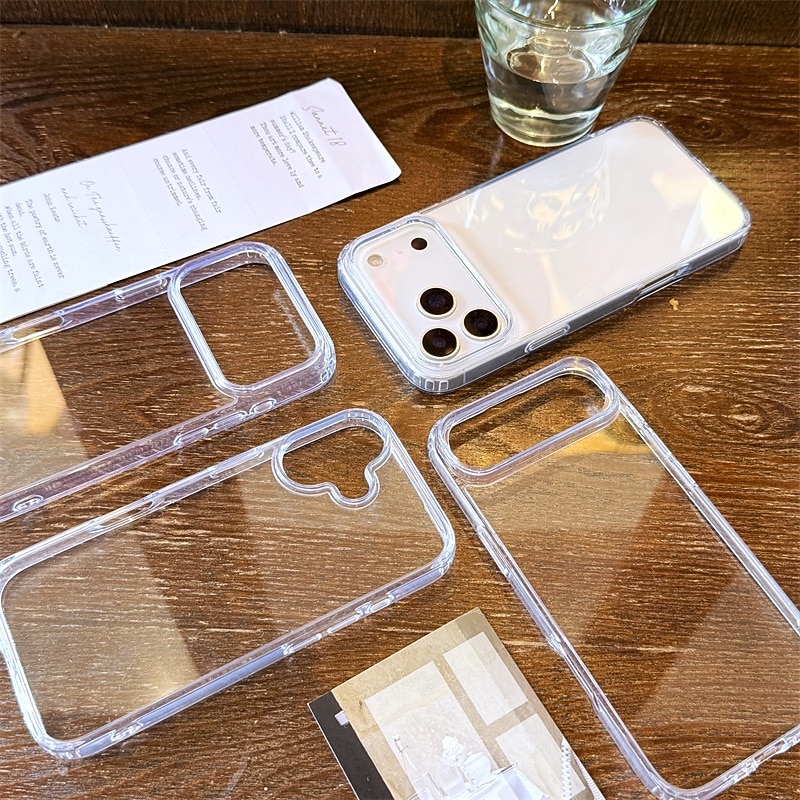 טלפון מגן עבור iPhone 17 Pro Max 17 Air 17 16 15 14 Pro Max Plus 13 Pro Max כיסוי אחורי שקוף עמיד בזעזועים אקרילי PC 2025 - $10.99 –P7