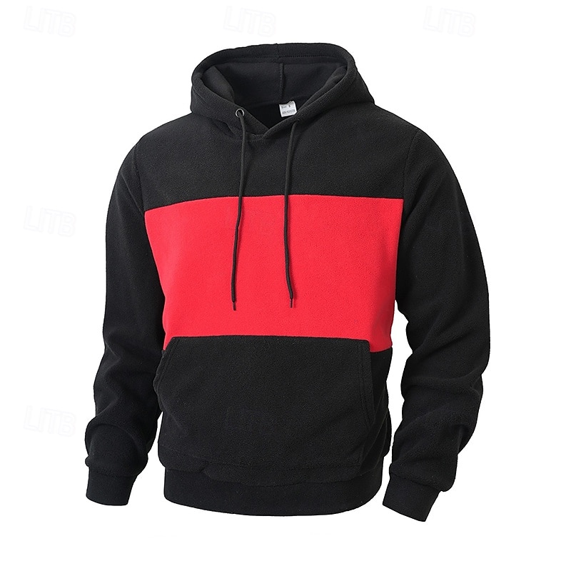 Homens Moletom Moletom de lã Preto Verde Tropa Vermelho Bege Com Capuz Tecido Patchwork Bloco de cor Desportos e Ar livre Casual Diário Roupa de rua Legal Roupa de Esporte Outono Inverno Roupa de 2026 por $28.99 –P2