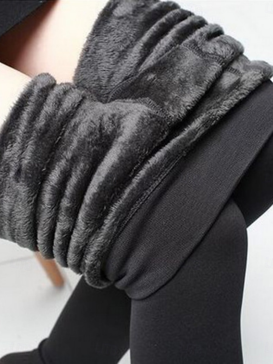Pentru femei Pantaloni din lână Jambiere Modă Șic Stradă De Bază Lungime totală Talie Înaltă Simplu Cut înalt Confortabil Απαλό Comfortabil Înaltă Elasticitate Casă Zilnic Roșu Vin Bleumarin Negru Bej 2025 - $6.99 –P1