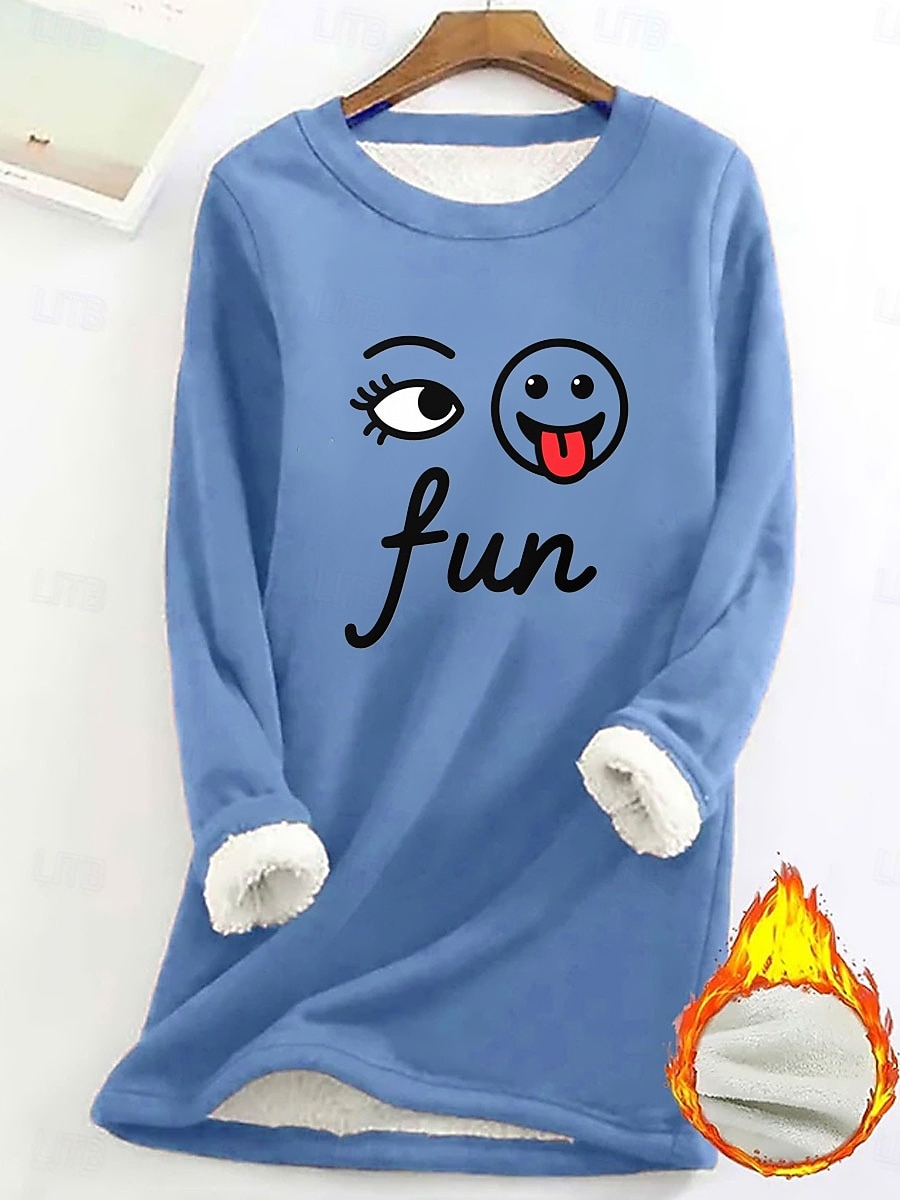Pull-over pour femme, sweat-shirt graphique, chaud, décontracté, duveteux, manches longues, col rond, régulier, streetwear, décontracté, jaune, rose, rose foncé, bleu, gris, printemps, automne, hiver de 2025 ? $23.99 –P1