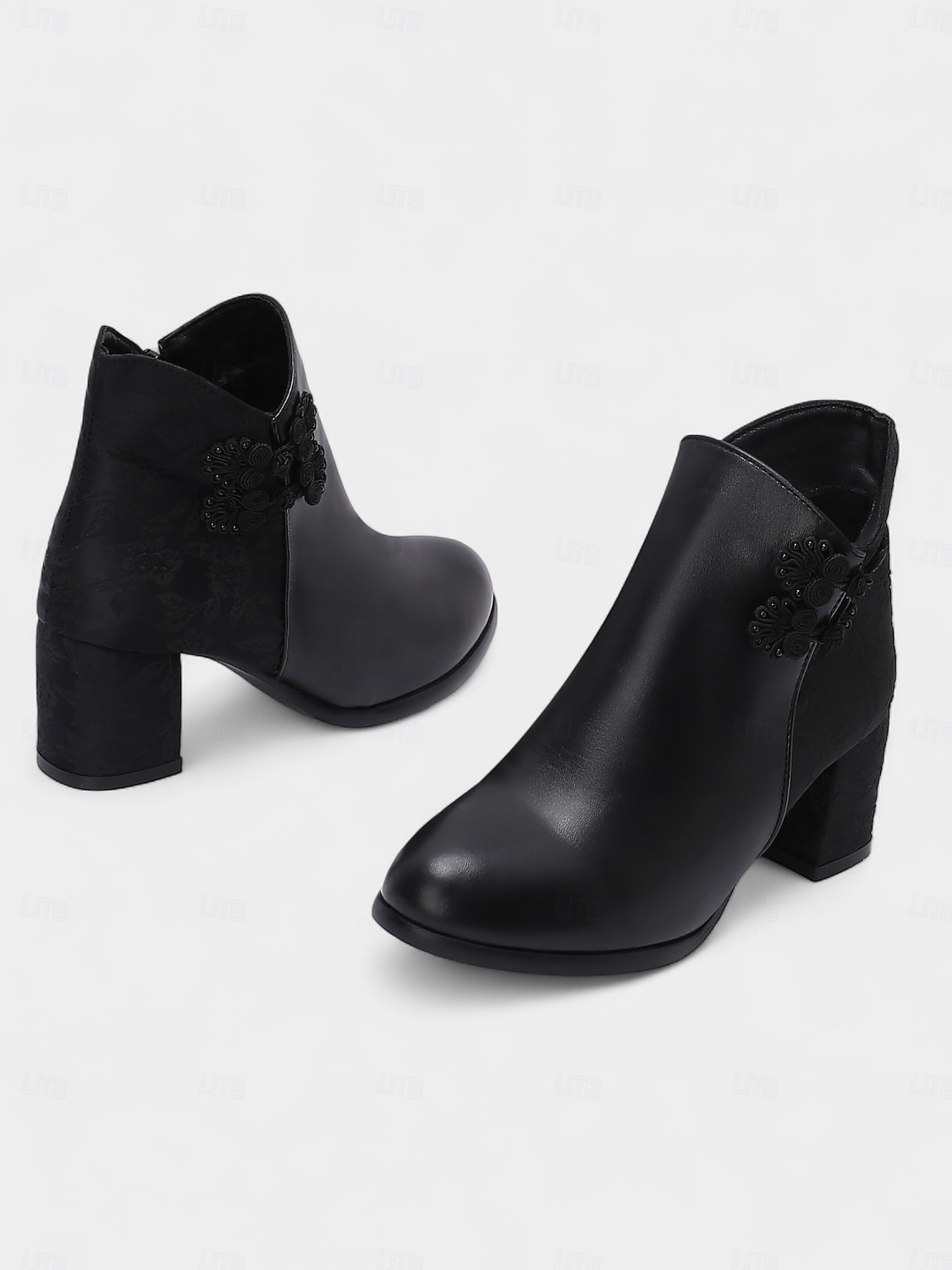 Weiße Damen-Stiefeletten aus Kunstleder mit Jacquard und Blockabsatz – stylische kurze Winterstiefeletten für Damen, ideal für Urlaubspartys, Outdoor-Bekleidung und lässigen Streetstyle 2026 - $59.99 –P4