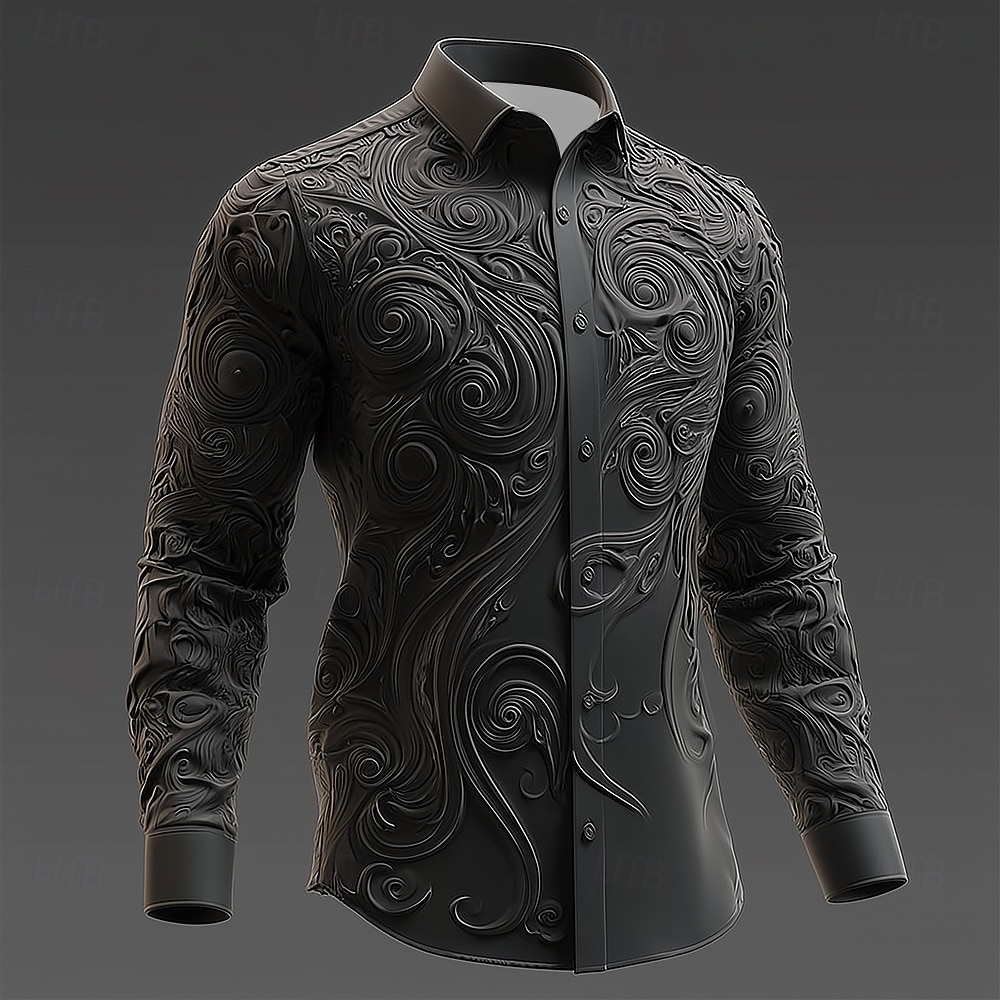 Per uomo Teschio Vortice 3D Floreale intricato Camicia Camicia con Bottoni Manica Lunga Vintage Retrò Stile gotico oscuro All'aperto Ferie Primavera Autunno Collo ripiegato Stampa 3D camicie con del 2026 a $27.99 –P2