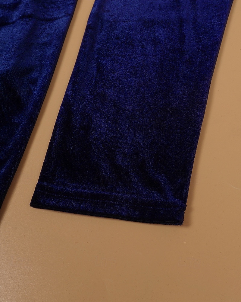 Pentru femei Rochii Midi Rochie de catifea Rochie de Cocktail Elegant Modă Modern Serată Dată Sfârșit de săptămână Fit regulat Simplu Manșon Lung În V Albastru piscină Primăvară Toamnă 2025 - $28.99 –P8