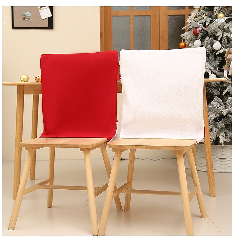 huse de scaun de Crăciun, huse de scaun din pluș 3D cu Moș Crăciun, huse de scaun din material textil cu desene animate festive pentru masa de sufragerie și decorarea casei de sărbători 2025 - $13.99 –P4