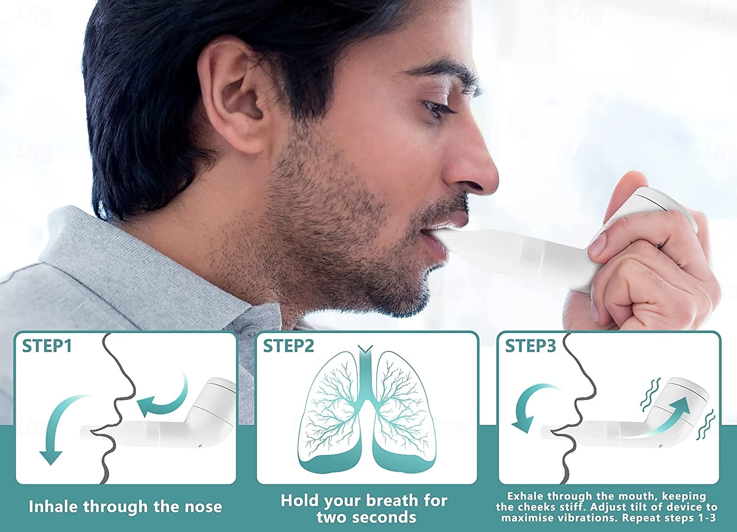 Ademhaling Vibratie Trainer OPEP Fysieke Vibratie Slijmverwijderaar Valentijnsdag Cadeau 2026 - $31.99 –P6