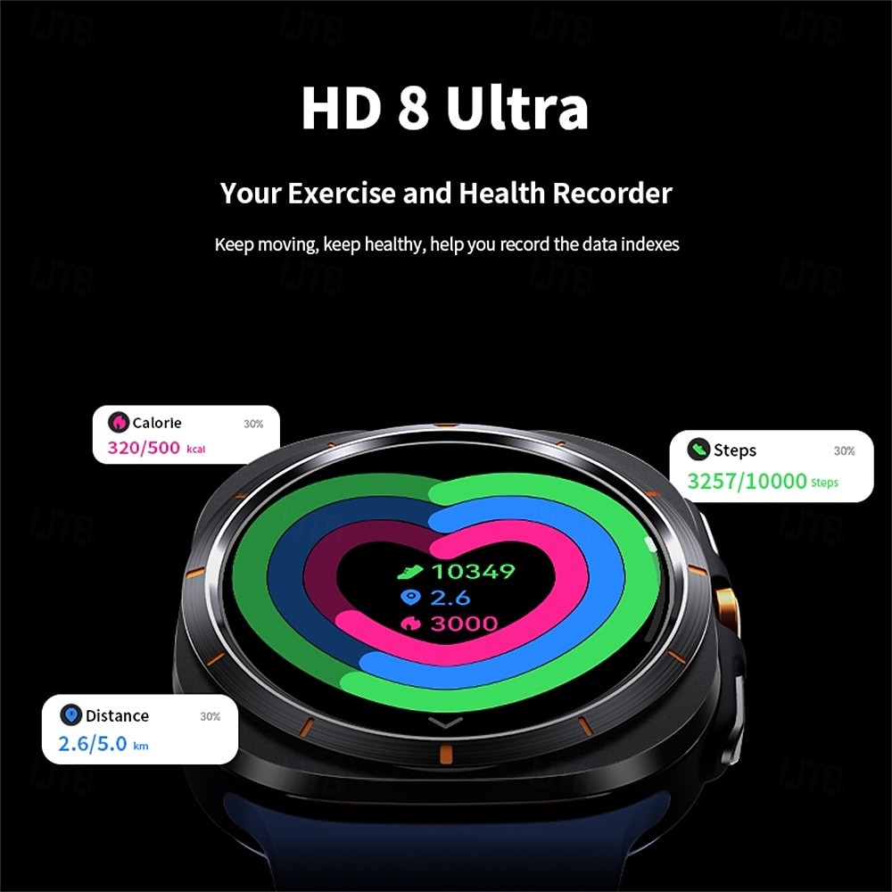 HD8ultra Reloj inteligente 1.46 pulgada Smartwatch Reloj elegante Bluetooth Monitoreo de temperatura Podómetro Recordatorio de Llamadas Compatible con Android iOS Mujer Hombre Larga espera Llamadas 2025 - $52.99 –P12