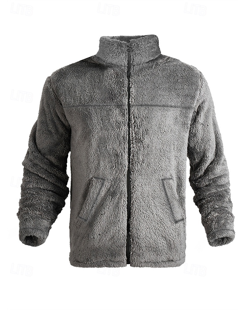 Pánské Zimní bunda Teddy Coat Neformální bunda Dovolená Denní Zahřívací Kapsy Fleece Podzim zima Bez vzoru Módní Šik ven Stojáček Standardní Černá Námořnická modř Hnědá Khaki Tmavě šedá Saka 2025 - $32.99 –P13