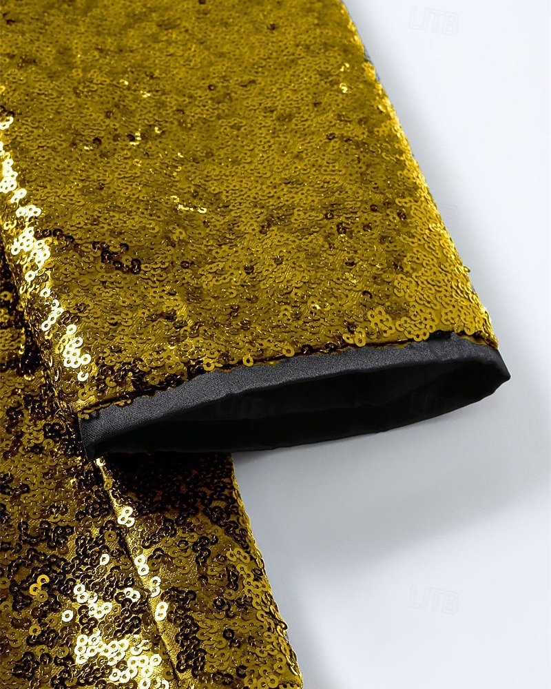 رجالي سترة عمل حفلة كوكتيل حفلة الزفاف موضة كاجوال الربيع الخريف بوليستر تدريجي ترتر جيب مريح صدر فردي سترة رياضية أزرق أرجواني ذهبي أخضر 2025 - $84.99 –P4