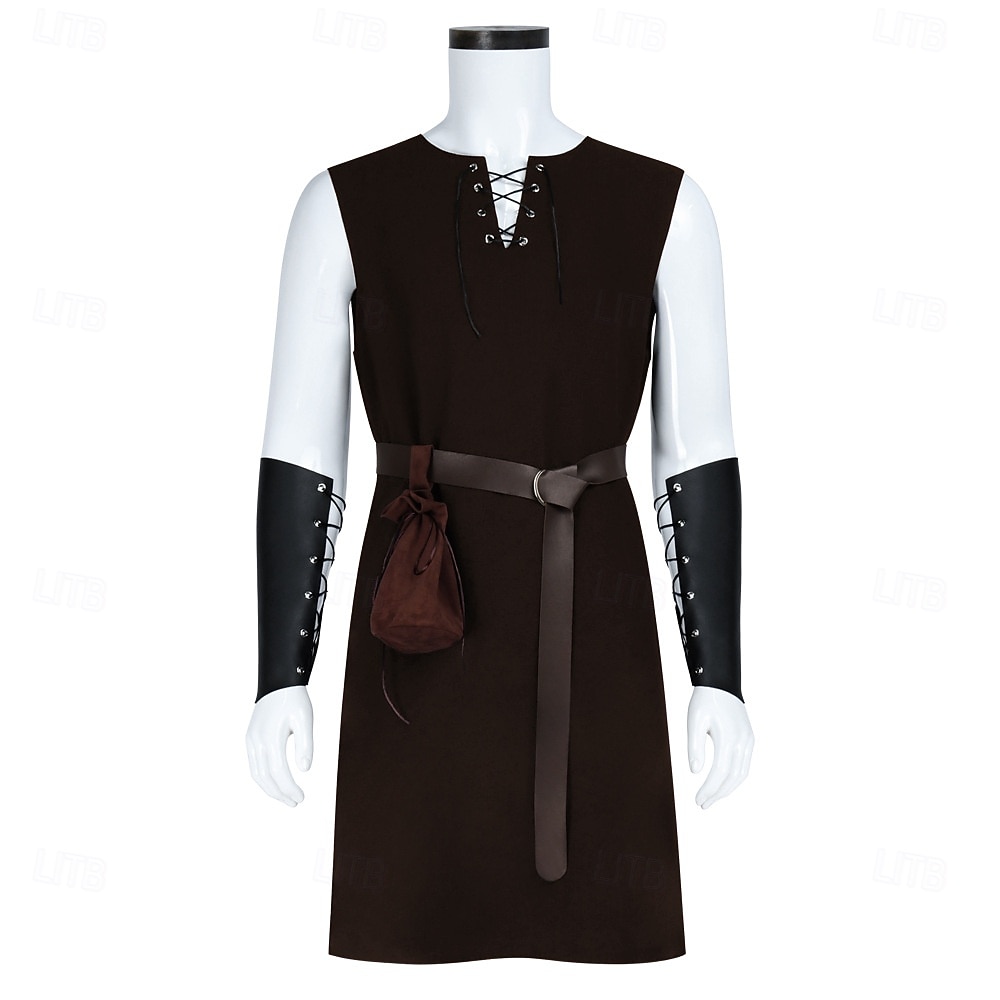 Rétro Vintage Médiéval Renaissance Armure Ensemble d'accessoires Tunique Guerrier Viking Déguisement Homme Viking Halloween Carnaval Performance LARP Foire de la Renaissance Adulte Gilet Ceinture Sac de 2025 ? $39.99 –P9