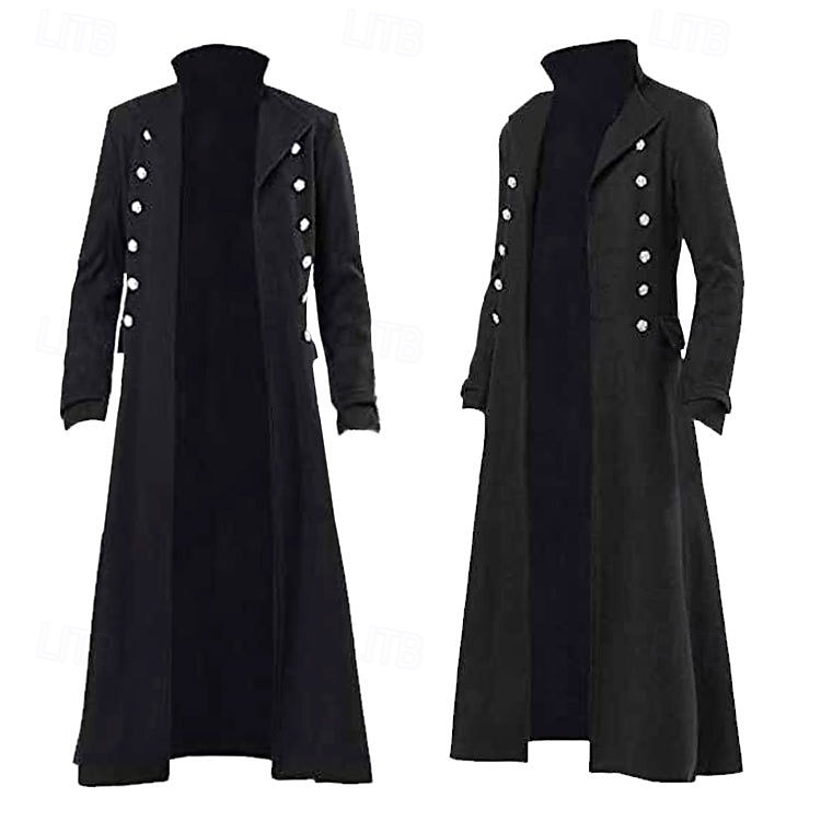 Retrò Vintage Punk & Gotico Medievale Cappotto Trench Vampiro Costume Per uomo Halloween Carnevale Feste Casual Quotidiano Fiera Rinascimentale Adulti Cappotto del 2026 a $40.99 –P9