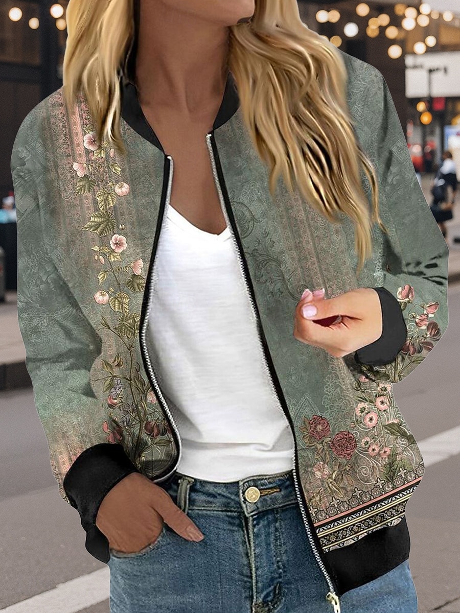 Mulheres Jaqueta casual Manter Quente Secagem Rápida Zíper Bolsos Bloco de cor Moda Diário Casual Geométrica Férias Casual Diário Curto gola de beisebol Normal Manga Longa agasalhos Vermelho Azul de 2025 por $32.99 –P3