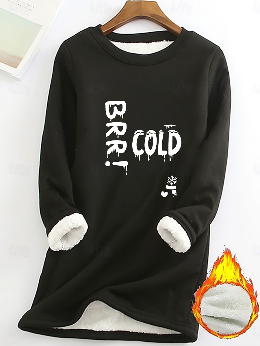 Pull femme sweat graphique lettre chaud décontracté duveteux manches longues col rond long hauts street casual rose clair noir rose foncé bleu printemps automne hiver de 2025 ? $23.99 –P7