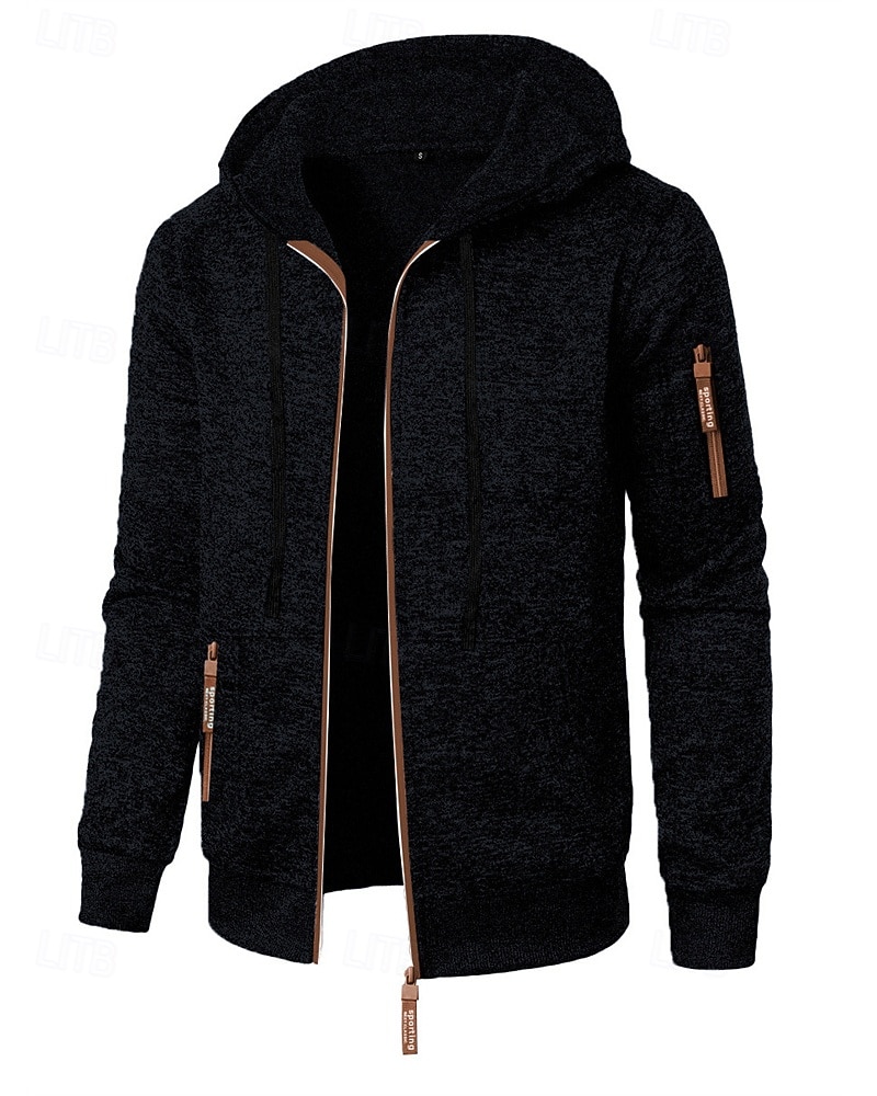 Herren Freizeitjacke Pullover Mantel Urlaub Täglich Warm Tasche Herbst Winter Einfach Mode Klassisch Mit Kapuze Regulär Schwarz Marineblau Blau Dunkelgray Jacken 2025 - $19.49 –P10