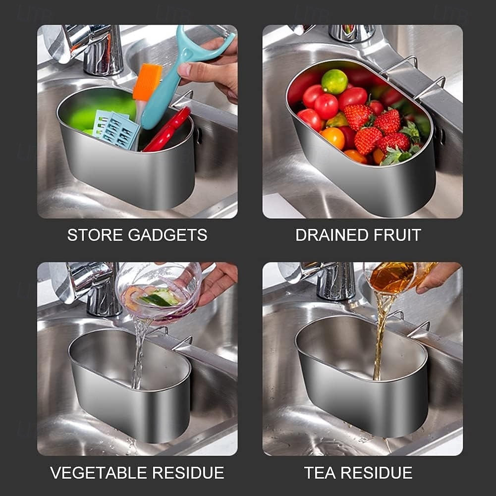ruostumattomasta teräksestä valmistettu viemärisuodatin, keittiön viemärisuodatin rei'itetyllä verkolla, kestävä soikea monitoiminen astianpesukone ruokajätteen suodattamiseen ja hedelmien tai 2025 - $15.99 –P10