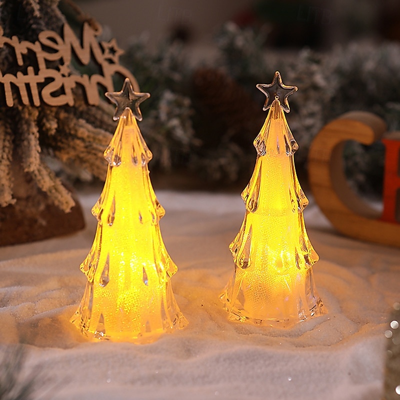 1 Pc 12.5 * 6CM Christmas Acrylic LED with Light Christmas Tree Night Light Indoor and Outdoor Party Desktop Decoration Ornament Light Colorful Warm Light AG10 * 3 Batteries 2025 - CAD $3.99 –P4