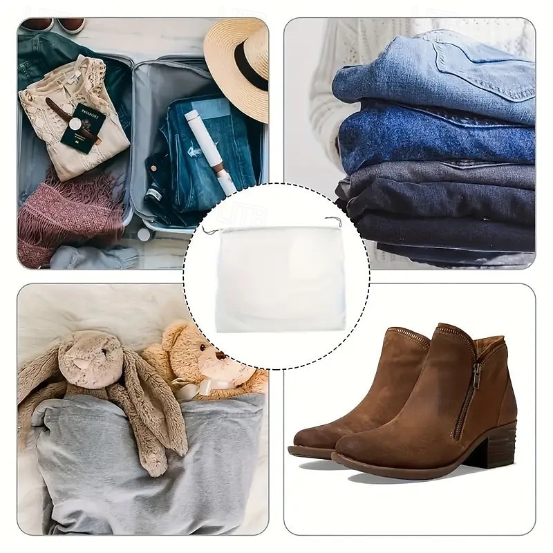 5/10 высококачественных белых атласных мешочков с завязками - мягкий и гладкий, пылезащитный мешочек для хранения, подходящий для сумок, париков и нижнего белья - можно стирать в стиральной машине, 2026 - $17.99 –P4