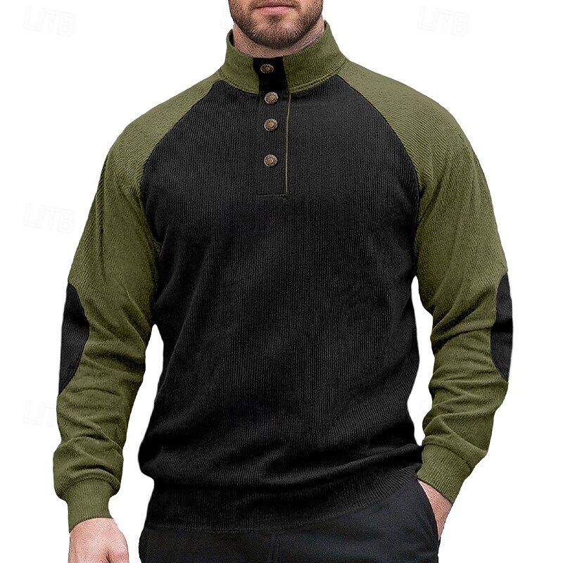 Hombre Sudadera Pana Sudadera Con Capucha Sudadera con capucha y botones Albaricoque Vino Verde Ejército Azul Marino Marrón Cuello Mao Plano Retazos Deporte Casual Diario Ropa de calle Fresco Ropa 2025 - $27.99 –P7