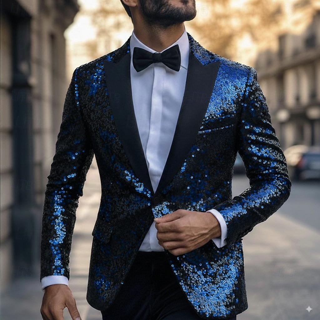 Giacca da uomo blazer per matrimoni o feste casual per tutte le stagioni elastan poliestere di colore solido basic blazer monopetto con un bottone argento nero rosso blu del 2026 a $61.99 –P10