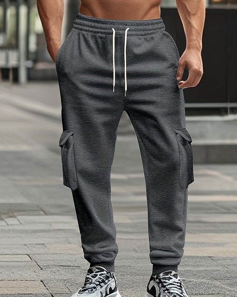 Per uomo Pantaloni da Tuta Cargo Pantaloni da tuta Joggers Pantaloni Coulisse Tasca Elastico in vita Semplice Comodità Sport all'Aperto Quotidiano Moda Casual Nero Bianco Micro-elastico del 2025 a $16.49 –P1