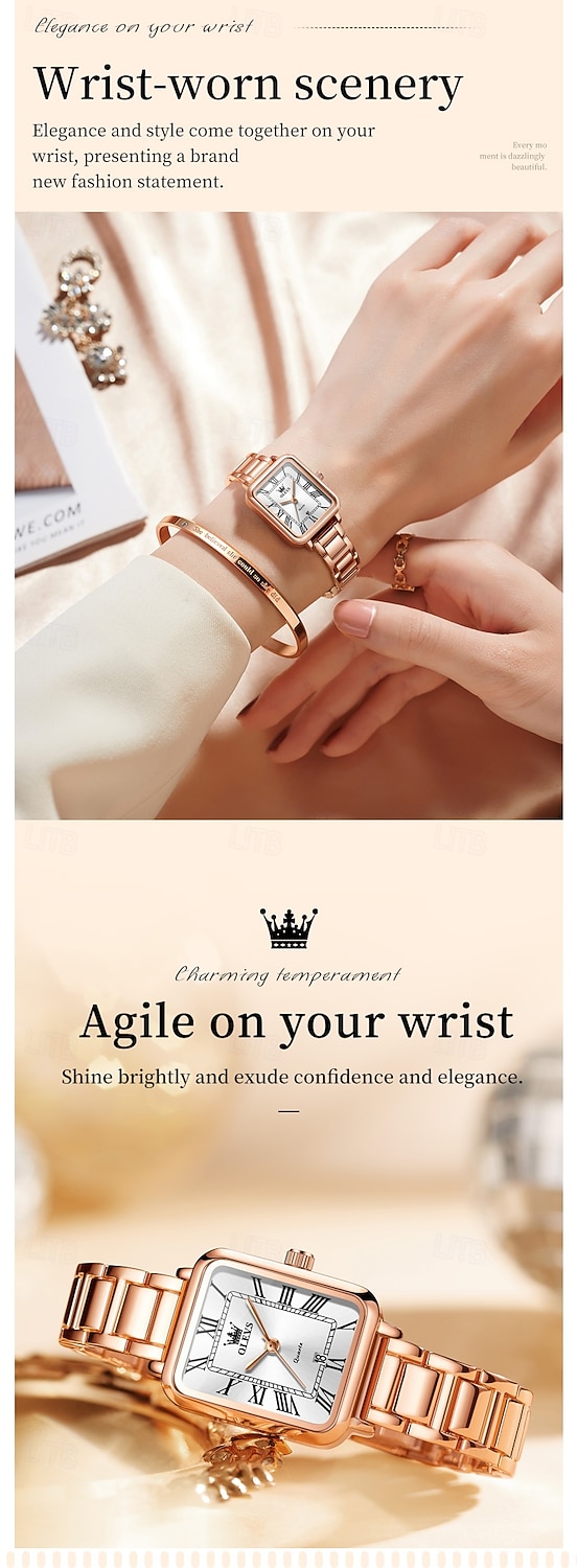 OLEVS 5641 Quartz Watch Woman Top Brand Original Waterproof Watch Mother's Day Gift for women Stainless Steel Strap Roman Scale Date Wristwatch 2026 - $35.99 –P3
