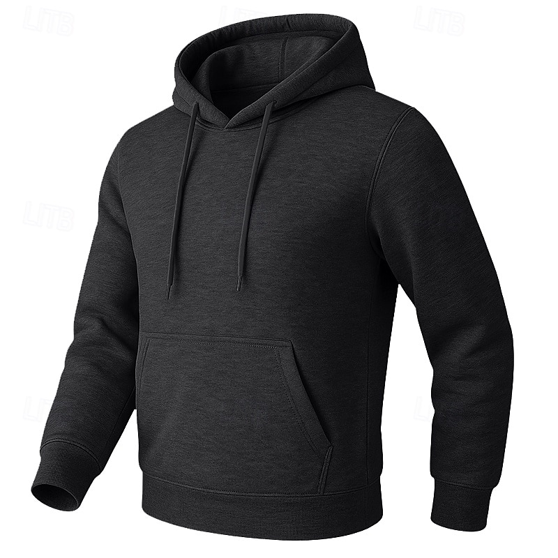 Homme Sweat à capuche Sweat à capuche en polaire Sweat à capuche doublé en polaire Noir Blanche Jaune Rose Claire Vert Véronèse À capuche Uni Poche kangourou Sport & Loisir Occasionnel Quotidien de 2025 ? $17.99 –P7