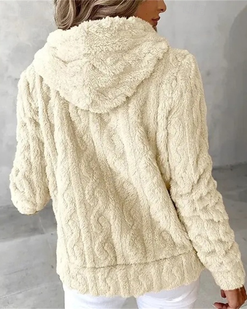 Per donna Giacca in Pile Cappotto Giacca con Cappuccio Caldo Confortevole Cerniera Tasca Moda Moderno Casual Semplice Uscire Weekend Cerniera Regolare Con Cappuccio Vestibilità regolare Manica Lunga del 2025 a $26.99 –P10