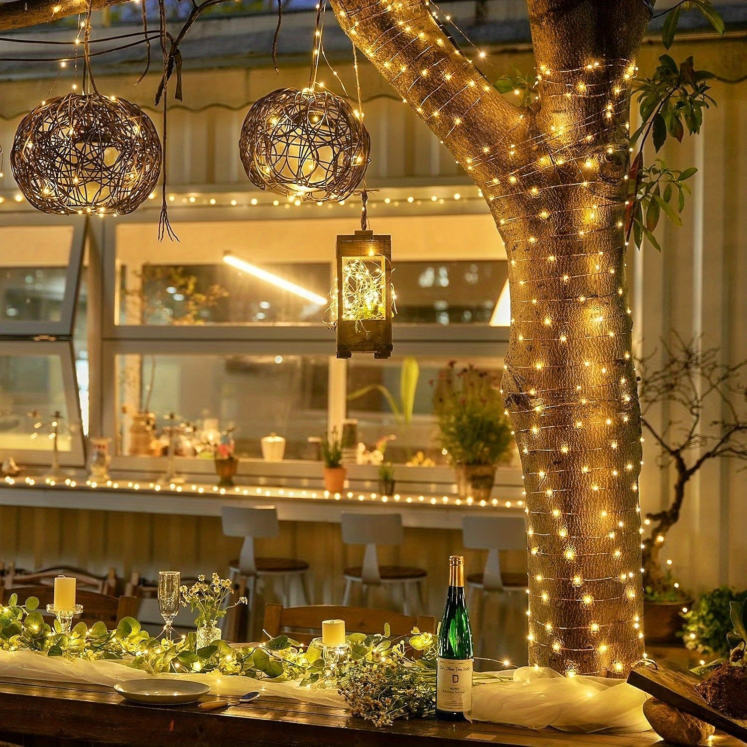 Lot de 2 guirlandes lumineuses à 200 LED, 20 m/66 pieds, pour Noël, Halloween, mariage, fête, festival, décoration intérieure et extérieure, avec boîtier à piles étanche AAA et télécommande de 2025 ? $22.99 –P2