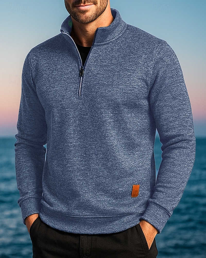 Per uomo cima dell'escursionismo Maglione con cerniera a un quarto Manica Lunga Collo alla coreana Maglietta Top Esterno Leggero Elastico Traspirante Inverno Zip a un quarto Poliestere Grigio scuro del 2025 a $7.49 –P7