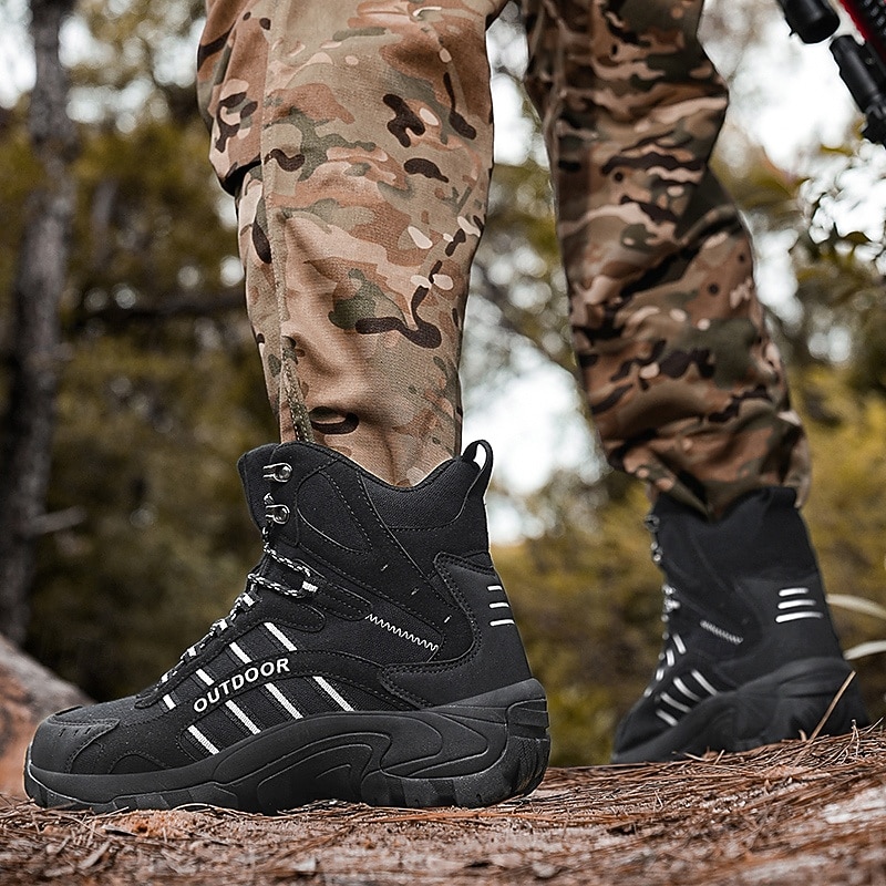 męskie buty trekkingowe z antypoślizgową podeszwą, wytrzymałe buty trekkingowe do biwakowania, wspinaczki i wędrówek po szlakach 2026 - $69.99 –P4