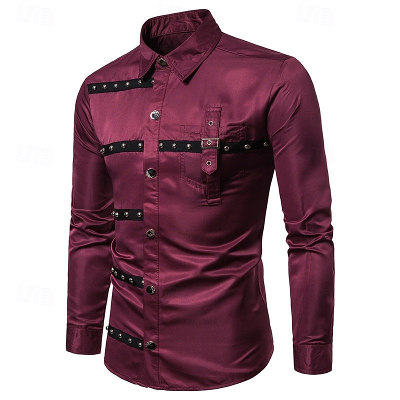 Hombre Camisa Camisa de verano Camisa casual Abotonar la camisa Negro Vino Verde Ejército Manga Larga Plano Diseño Vacaciones Hawaiano Botones Ropa Mezcla de Algodón Moda Casual Cómodo 2026 - $35.99 –P9