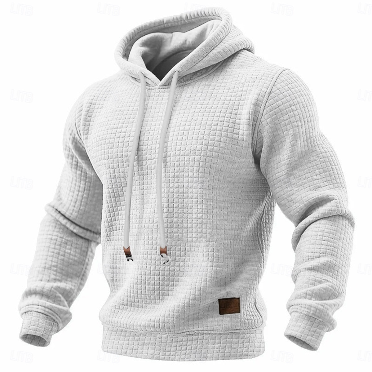 Homens Moletom Moletons Waffle Moletom com capuz Adamascado Preto Branco Verde Tropa Vermelho Com Capuz Tecido Textura Casual Diário Desportos e Ar livre Roupa de rua Legal Roupa de Esporte Primavera de 2026 por $24.99 –P4