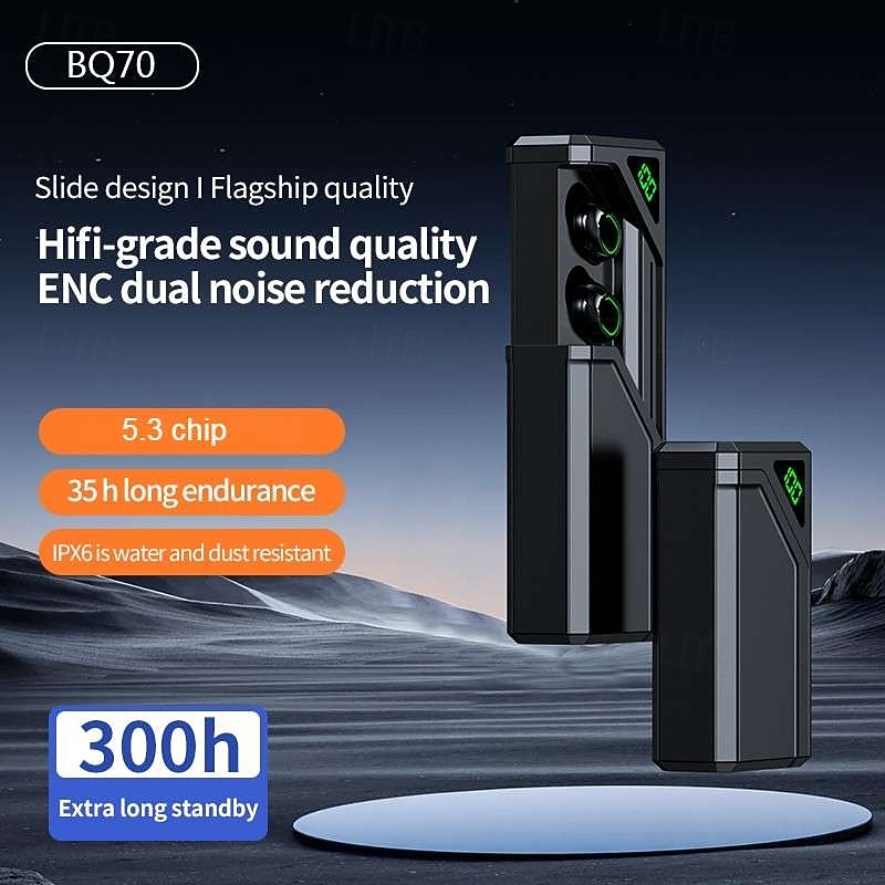 QB70 True Wireless Headphones TWS Earbuds In Ear Bluetooth 5.3 Sports Deep Bass for Apple Samsung Huawei Xiaomi MI  Gym Workout Trekking Running Office Business 2025 - $15.99 –P1