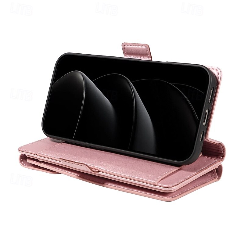 טלפון מגן עבור iPhone 17 Pro Max 17 Air 16 15 14 Pro Max Plus 13 Pro Max מארז כרטיס ארנק מגן גוף מלא עם שרוך עמיד בזעזועים רטרו עור PU 2025 - $19.99 –P7