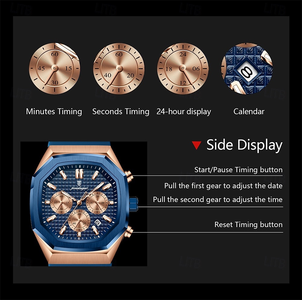 Business Watch Gift for men Waterproof Luminous Chronograph Date Man Wristwatch Silicone Strap Quartz Men's Watches 893 2026 - $34.99 –P11