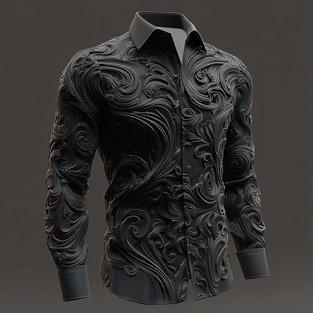 Per uomo Trama Vortice 3D Floreale intricato Camicia Camicia con Bottoni Manica Lunga Vintage Retrò Stile gotico oscuro All'aperto Ferie Primavera Autunno Collo ripiegato Stampa 3D camicie con del 2026 a $27.99 –P2