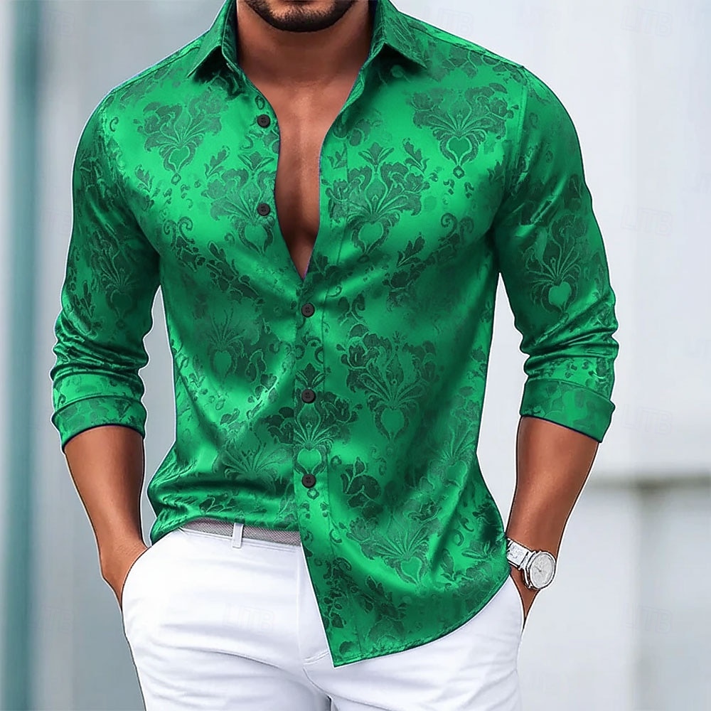 Per uomo Etnico Floreale intricato Fiori Camicia Camicia in raso Camicia elegante Manica Lunga Vintage Retrò Vacanza Abbigliamento Quotidiano Estate Primavera Autunno Collo ripiegato Stampa 3D del 2026 a $29.99 –P3