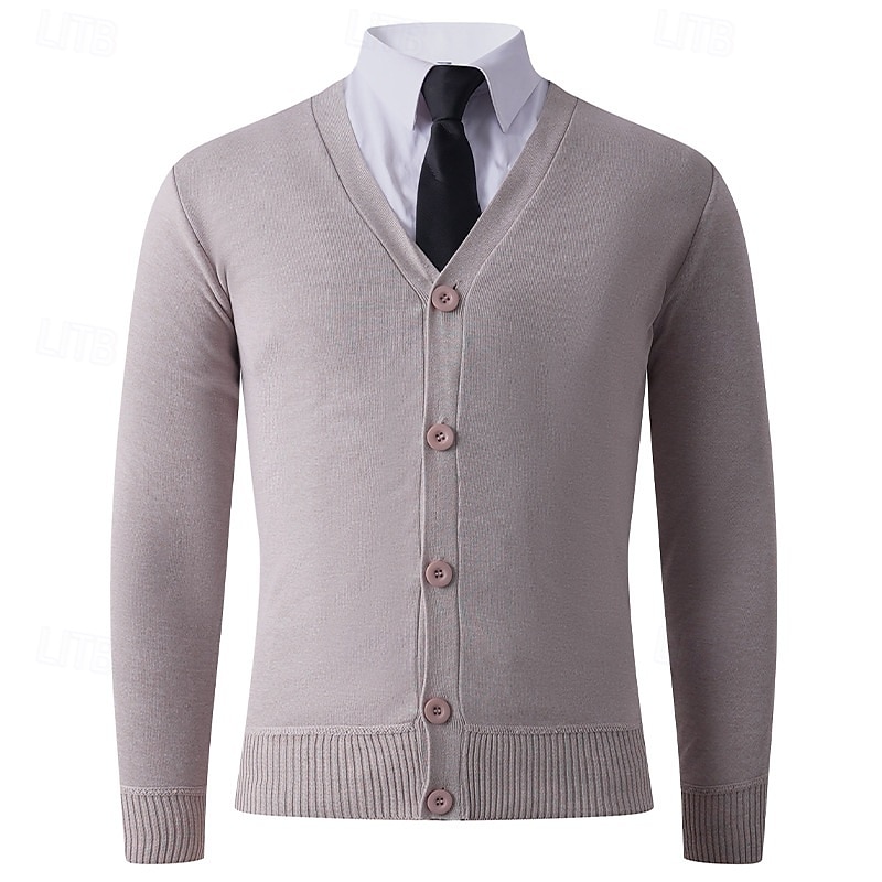 Herren Pullover Strickjacke Gerippt Stricken Normale Oberteile Gestrickt Einfach V Ausschnitt Urlaub Mode Formell Geschäft Bekleidung Frühling Herbst Schwarz Braun M L XL 2025 - $25.99 –P4