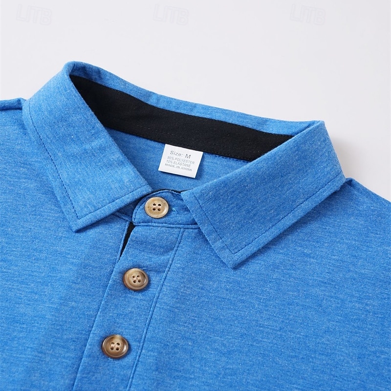 Herren Golfshirt Golf Poloshirts Arbeit Lässig Revers Langarm Basic Modern Einfach Tasche Knöpfe Frühling Herbst Normale Passform Schwarz Weiß Marineblau Dunkelgrün Khaki Armeegrün Golfshirt 2025 - $22.99 –P5