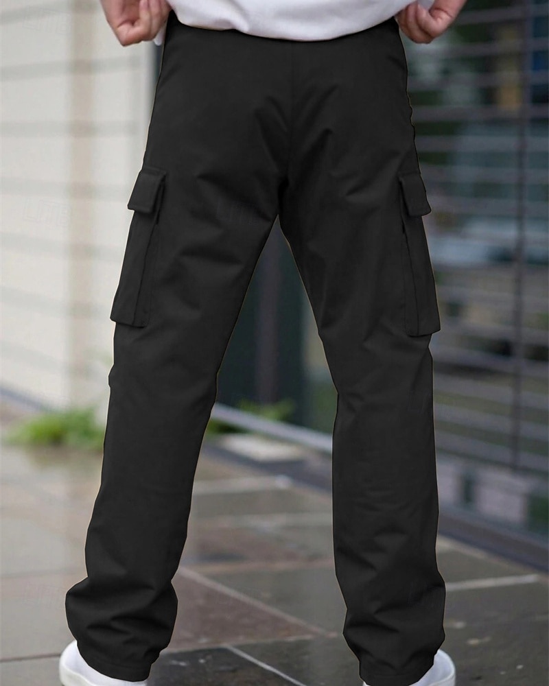 Per uomo Pantaloni Cargo Pantaloni Multi-tasche Tasca con Patta Semplice Indossabile All'aperto Quotidiano Campeggio & Escursionismo Moda Classico Nero Verde militare del 2025 a $22.99 –P5