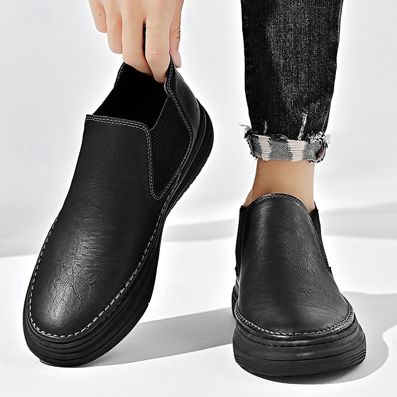 Baskets Chelsea grises à enfiler pour homme – Mocassins décontractés à tige basse avec empiècements latéraux élastiques pour un usage quotidien, les déplacements et les tenues décontractées de 2025 ? $54.99 –P13