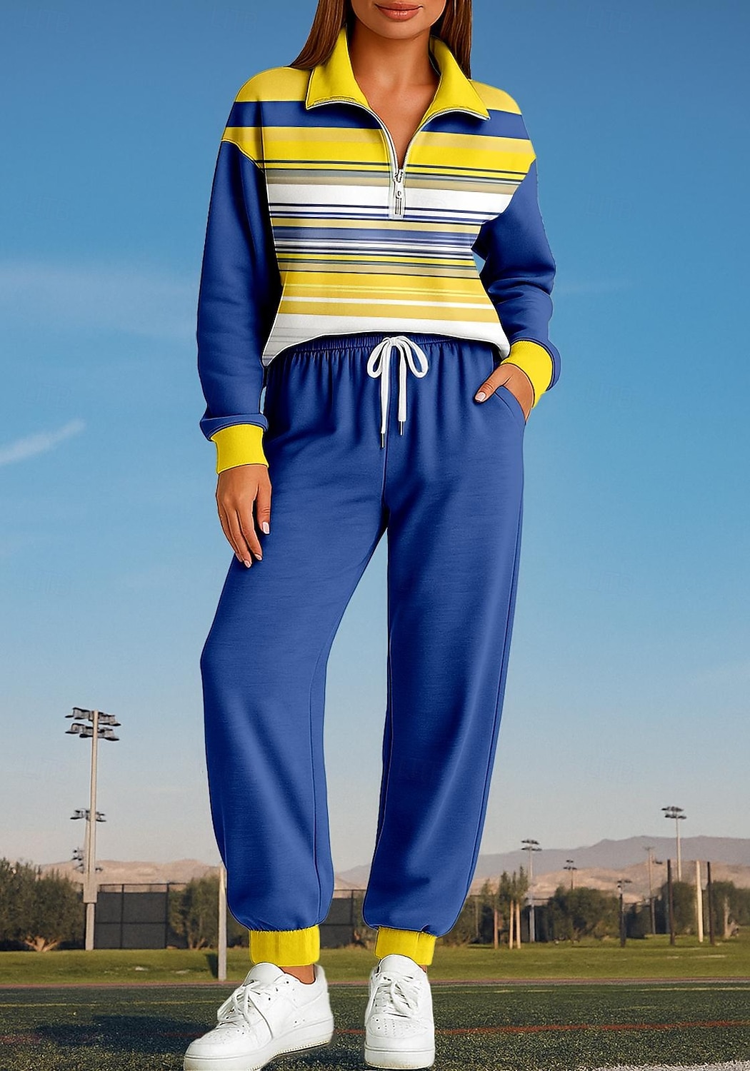 Tracksuit Drawstring Women's Sweatshirt Tracksuit 2 Piece Tracksuit Drawstring Zip Up ...